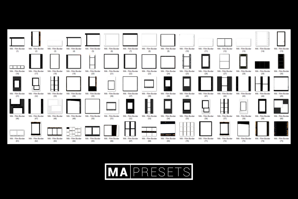 MAPRESETS 235个复古柯达宝丽来胶片打孔模拟胶片帧叠加层PNG素材包 235 FILM BORDER OVERLAYS 图片素材 第9张