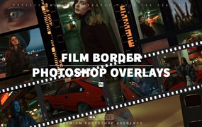 MAPRESETS 235个复古柯达宝丽来胶片打孔模拟胶片帧叠加层PNG素材包 235 FILM BORDER OVERLAYS