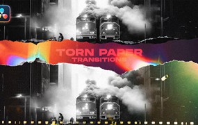 15个时尚撕纸过渡达芬奇模板 Torn Paper Transitions VOL. 2 | DaVinci Resolve