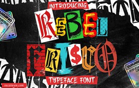 复古哥特式涂鸦海报封面服装设计社交媒体Y2k字体 REBEL FRISCO Graffiti Urban Y2k Font