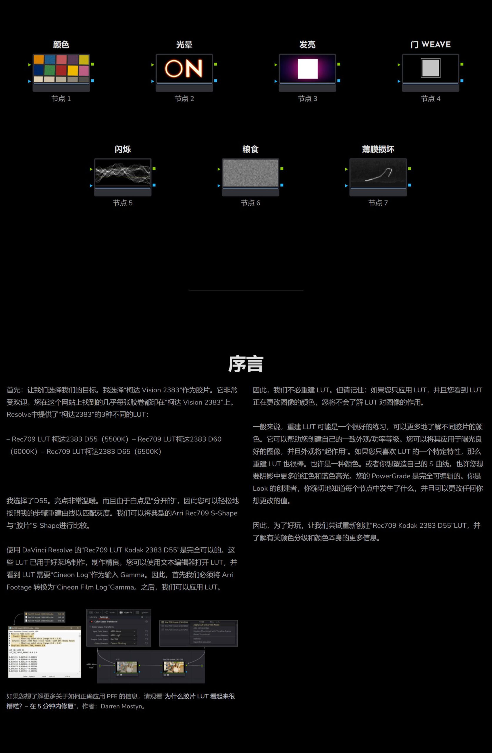 柯达胶片电影薄膜光晕晕轮光化学胶片效果达芬奇节点树 PHOTOCHEMICAL FILM LOOK PowerGrade , 第2张