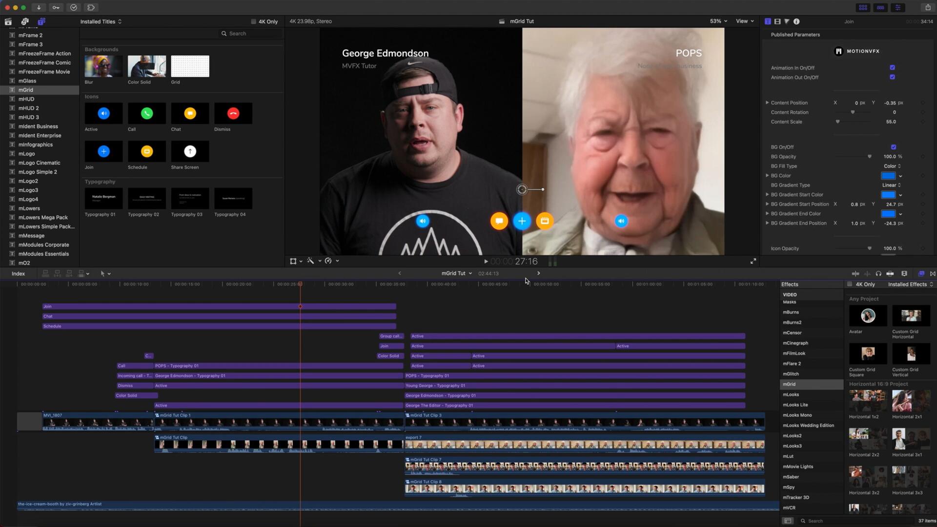 FCPX插件：实用专业群组会议视频通话分屏效果插件 MotionVFX – mGrid , 第4张