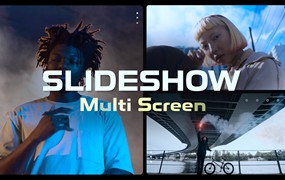 Multi Screen Slideshow 4K 时尚分屏多屏动画转场过渡 FCPX插件