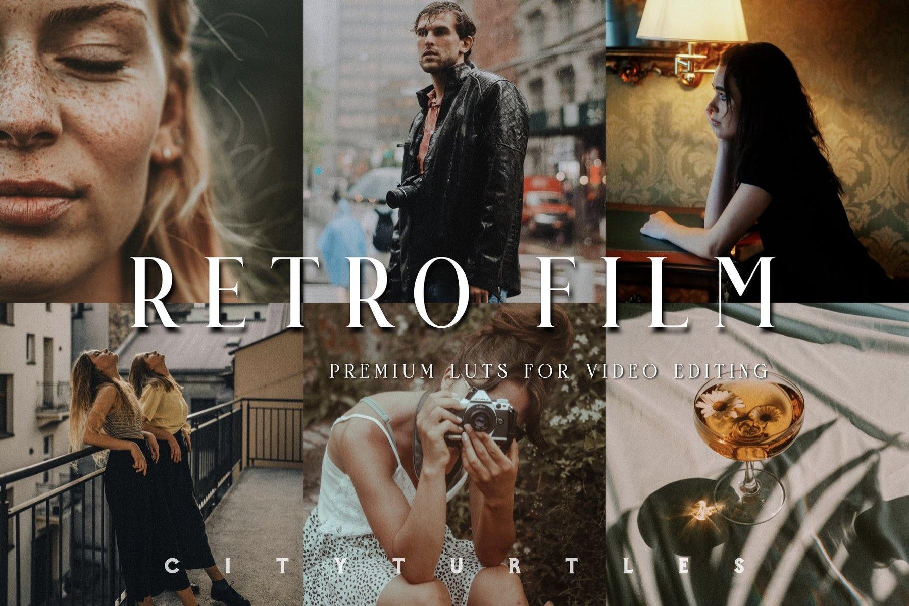 16个复古情绪电影人像视频摄影色调LUT包 RETRO FILM Cinematic Modern LUTs for Video Editing , 第1张