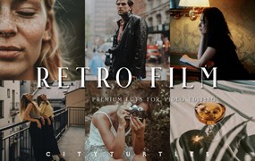 16个复古情绪电影人像视频摄影色调LUT包 RETRO FILM Cinematic Modern LUTs for Video Editing