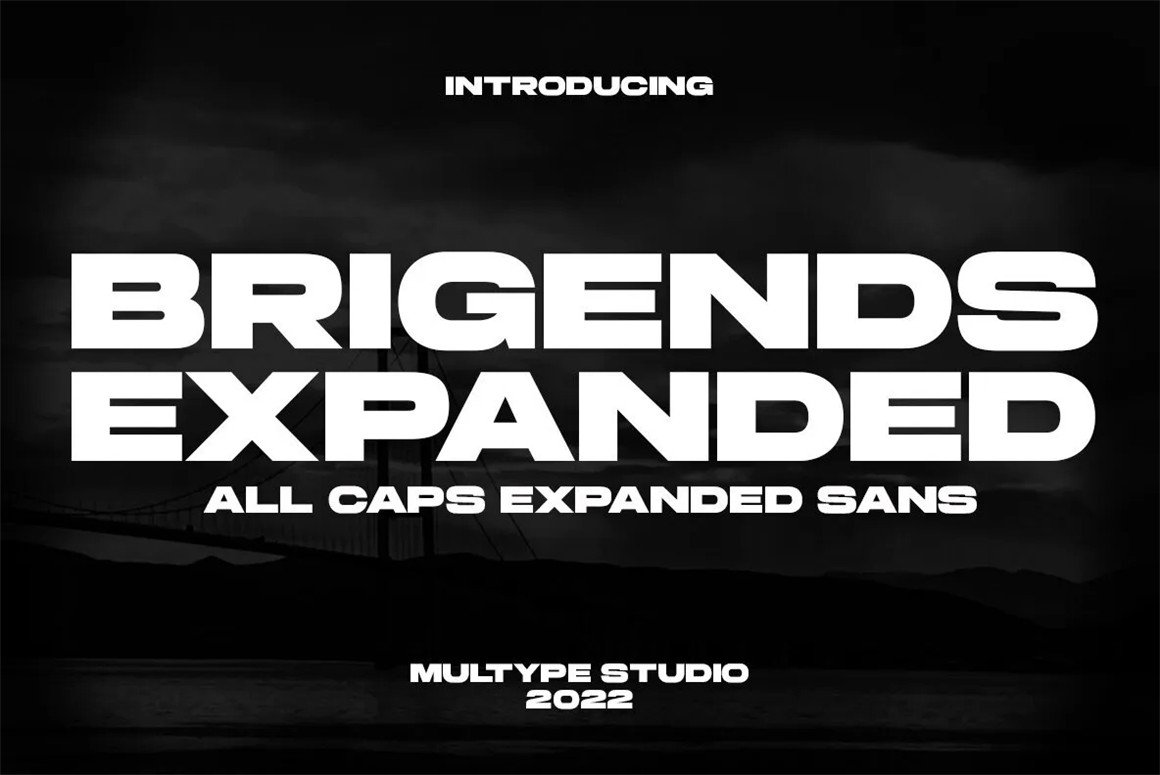 现代极简几何无衬线品牌排版标题英文字体 Brigends Expanded Display Font , 第1张