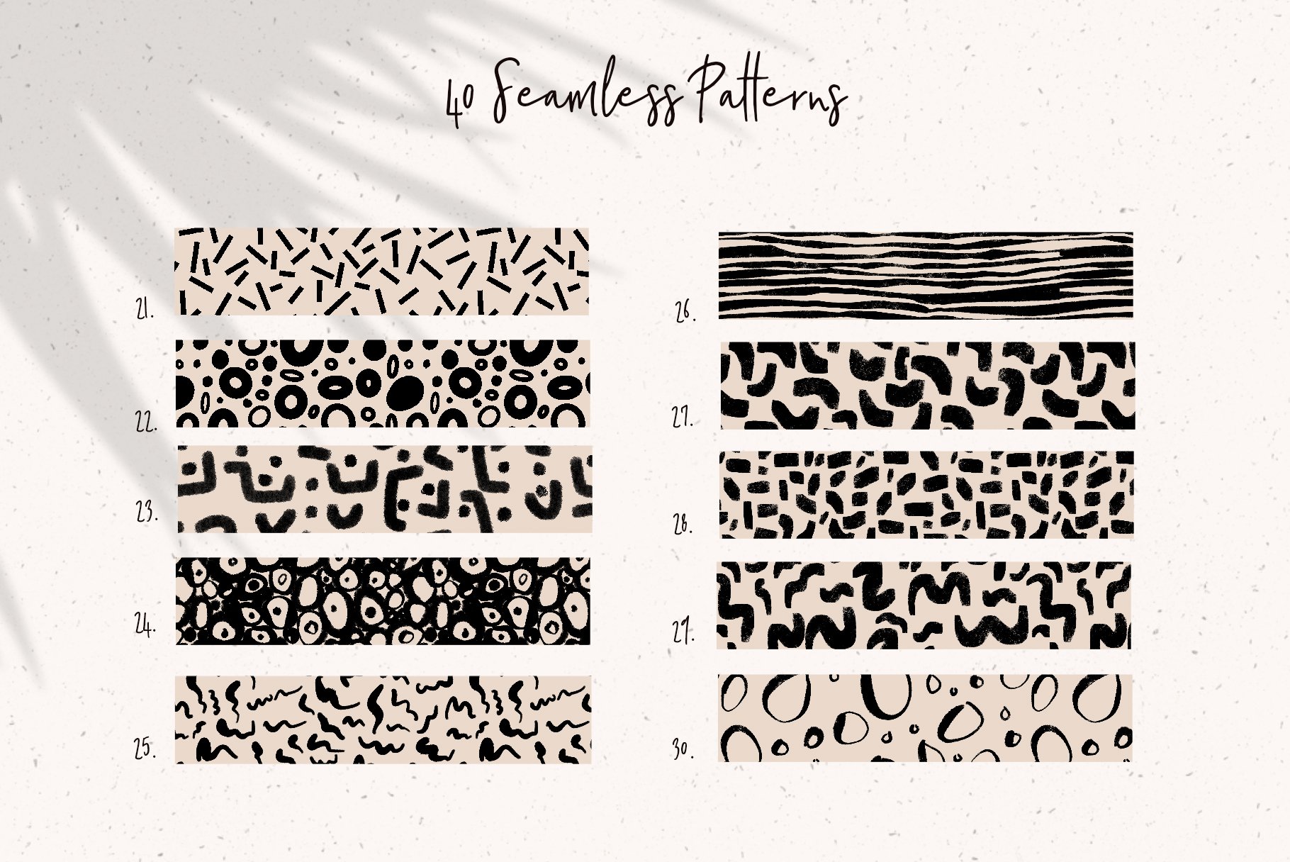 Procreate 40种不同的重复图案现代无缝图案画笔 Procreate Modern Pattern Brushes 笔刷资源 第5张