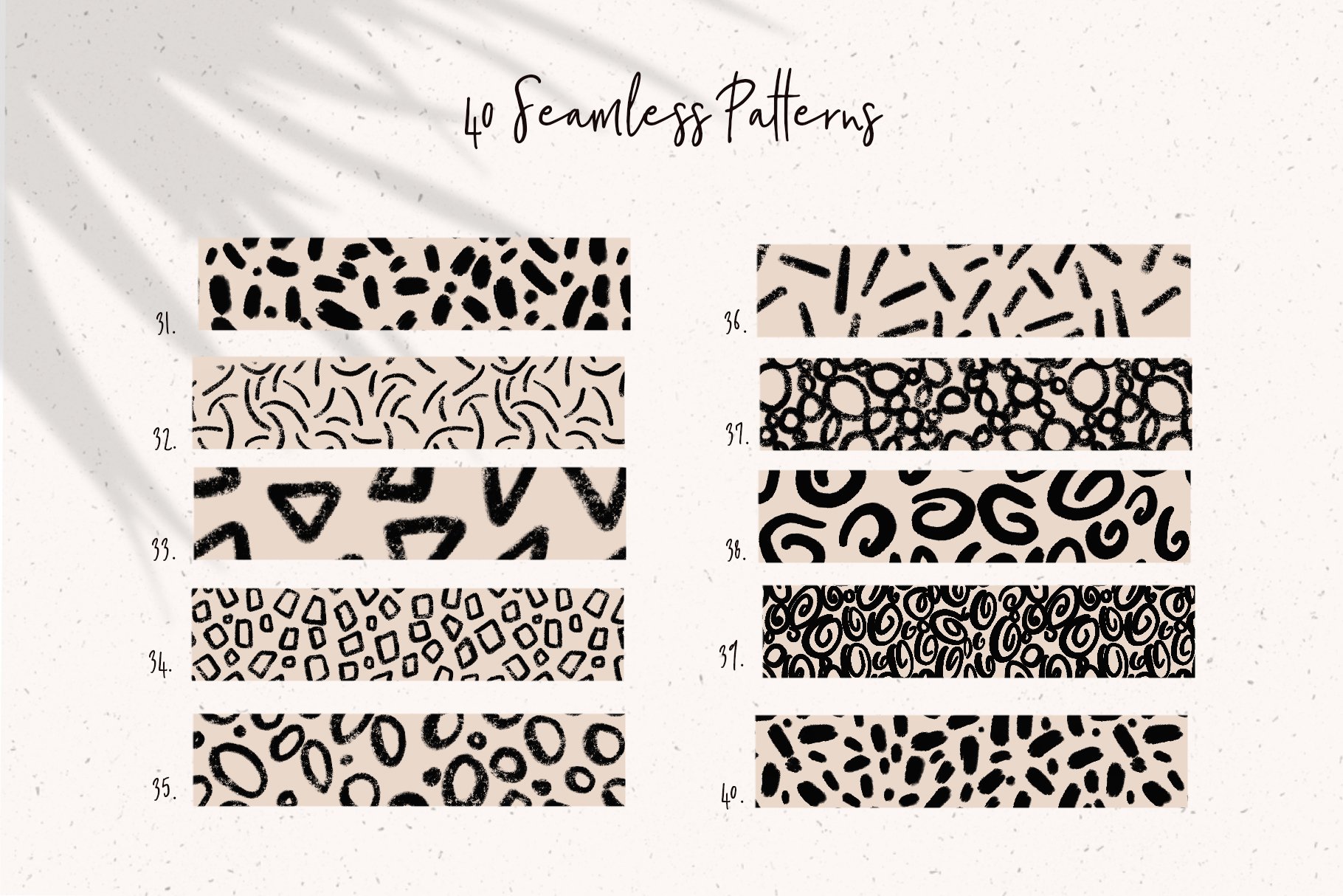 Procreate 40种不同的重复图案现代无缝图案画笔 Procreate Modern Pattern Brushes 笔刷资源 第6张