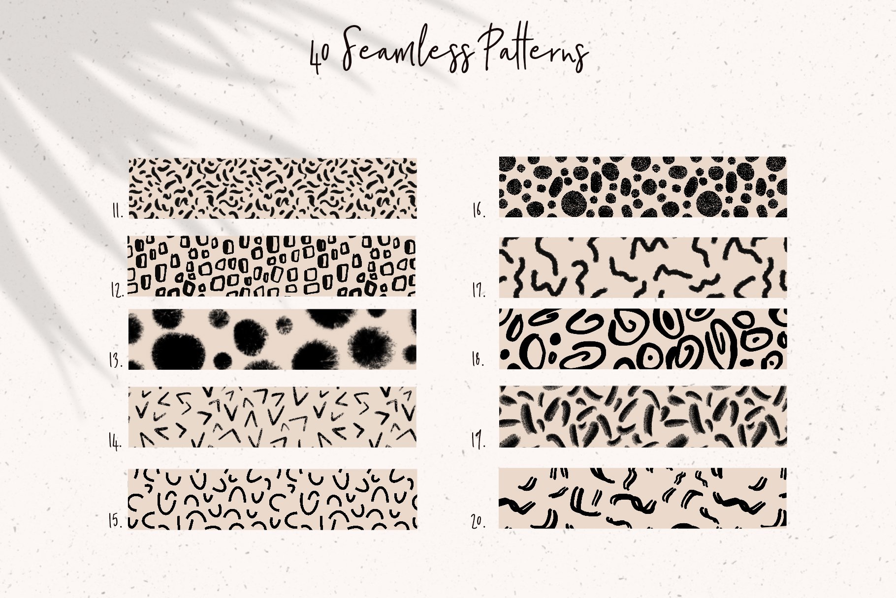 Procreate 40种不同的重复图案现代无缝图案画笔 Procreate Modern Pattern Brushes 笔刷资源 第7张