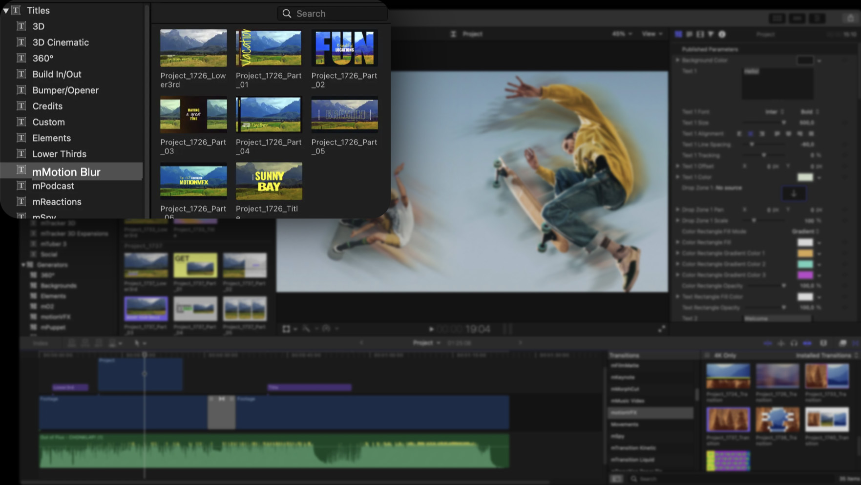 FCPX插件：运动模糊延时拖影动感效果 MotionVFX mMotion Blur 插件预设 第3张