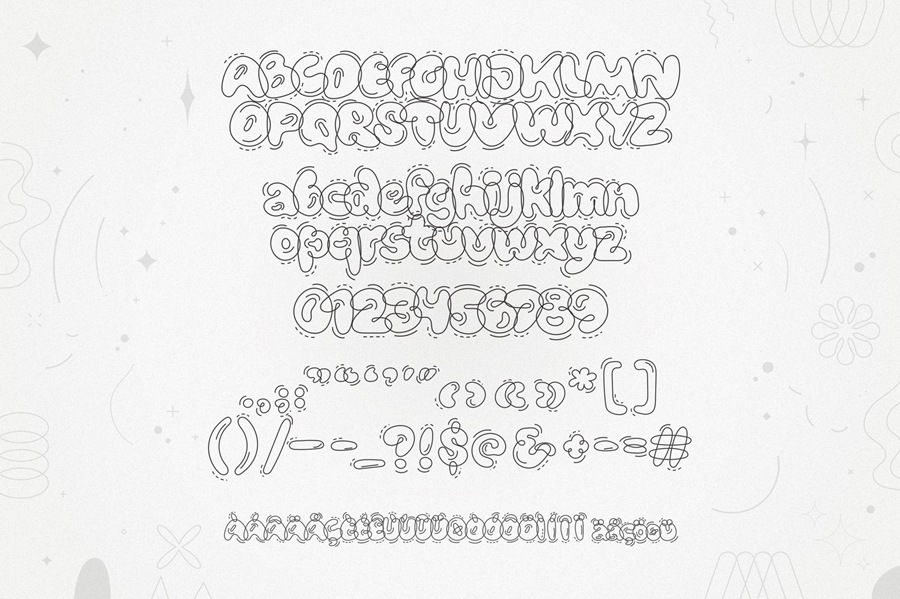 Bubblicity | Bubble Font Family 6种复古风格趣味气泡字体系列 设计素材 第9张