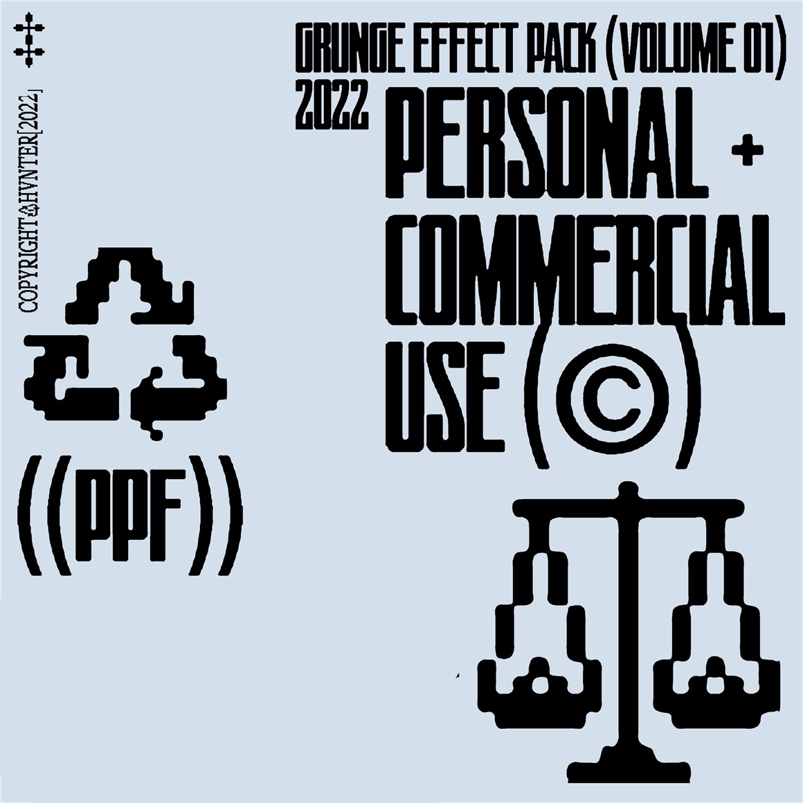 Hvnter 新潮嘻哈半色调涂鸦划痕垃圾文本PSD样机效果包 Grunge Effects 样机素材 第4张