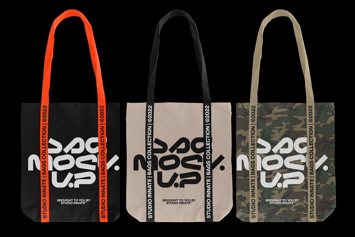 Studio Innate 新潮抽绳运动包手提包塑料袋品牌印花物料PSD模板 Bags – Mockup Bundle . 第6张