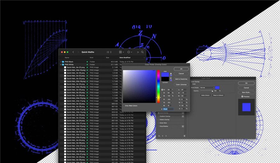 Studio Innate 潮流未来派酸性艺术赛博朋克工业科学高数天文学手稿HUD素材包 Quick Maths 图片素材 第2张