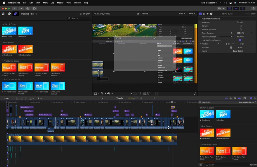 FCPX插件：相机镜头变焦屏幕缩放平移控制插件 FCB Pro Zooms Final Cut Pro , 第4张