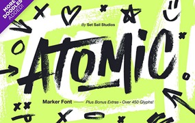 Atomic马克笔英文涂鸦字体