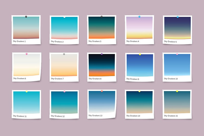 30个天空渐变PS预设，GRD AI PNG格式 插件预设 第2张