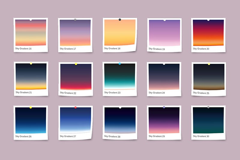 30个天空渐变PS预设，GRD AI PNG格式 插件预设 第3张