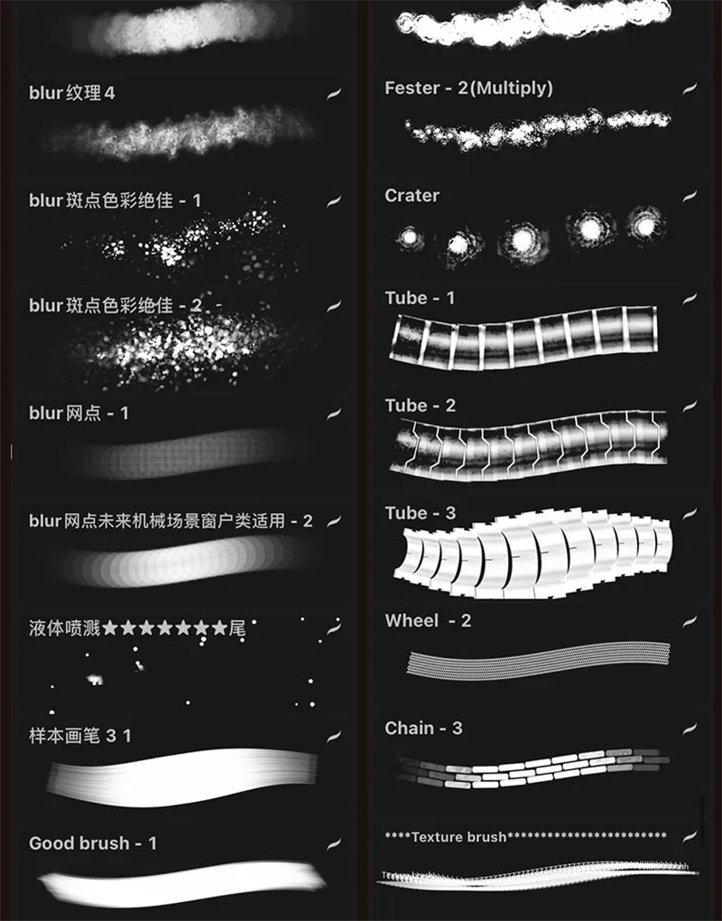 300+人物角色厚涂人像头发勾线PS和Procreate笔刷集合 , 第3张