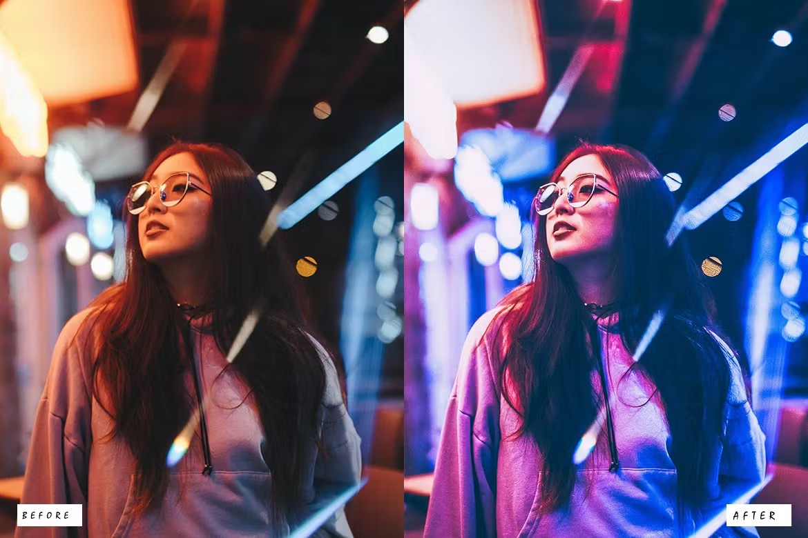 霓虹灯光城市人像旅拍摄影后期调色Lightroom预设 12 Lightroom Presets für Neonlicht 插件预设 第2张