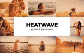 温暖明亮梦幻夏日摄影后期Lightroom预设及电影调色LUT预设 20 Heatwave Lightroom Presets und LUTs