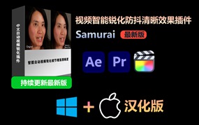 【持续更新】AE/PR/FCPX插件：一键智能视频补帧清晰锐化高清插件 Digital Anarchy Samurai Sharpen v1.2.6 Win+Mac汉化版