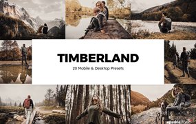 喜怒无常户外肖像摄影后期Lightroom预设及电影调色LUT预设 20 Timberland Lightroom Presets und LUTs