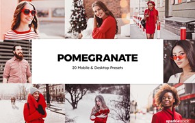 时尚旅拍大胆红色摄影后期Lightroom预设及电影调色LUT预设 20 Pomegranate Lightroom Presets und LUTs