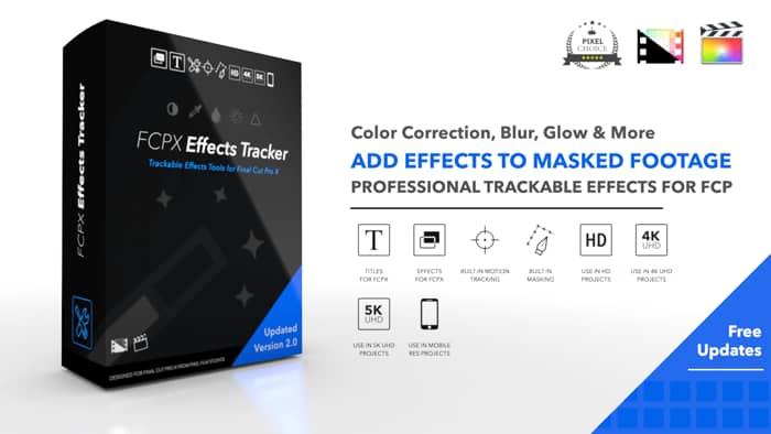 FCPX插件：自动跟踪效果工具色彩校正模糊发光效果 Pixel Film Studios – FCPX Effects Tracker 2.0 . 第1张