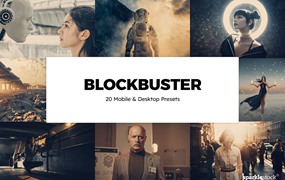 电影大片艺术美学摄影后期Lightroom预设及电影调色LUT预设 20 Blockbuster Lightroom Presets und -LUTs