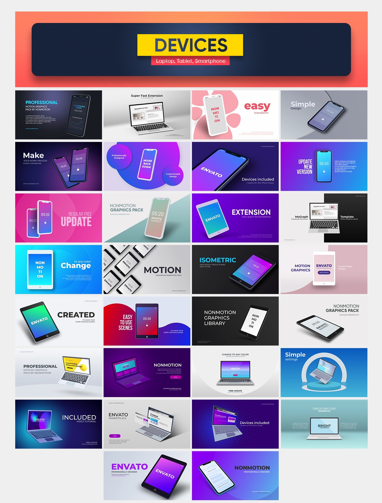 PR扩展脚本-1600+动态图形资源库文字标题转场LOGO背景动画 Pack | Nonmotion Graphics Library | Extension for Premiere Pro 影视音频 第5张