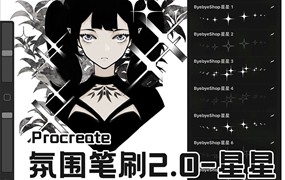 52个漫画星光装饰Procreate笔刷