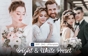 LR/PS预设-12款明亮婚礼胶片调色Lightroom预设 Bright & White Preset