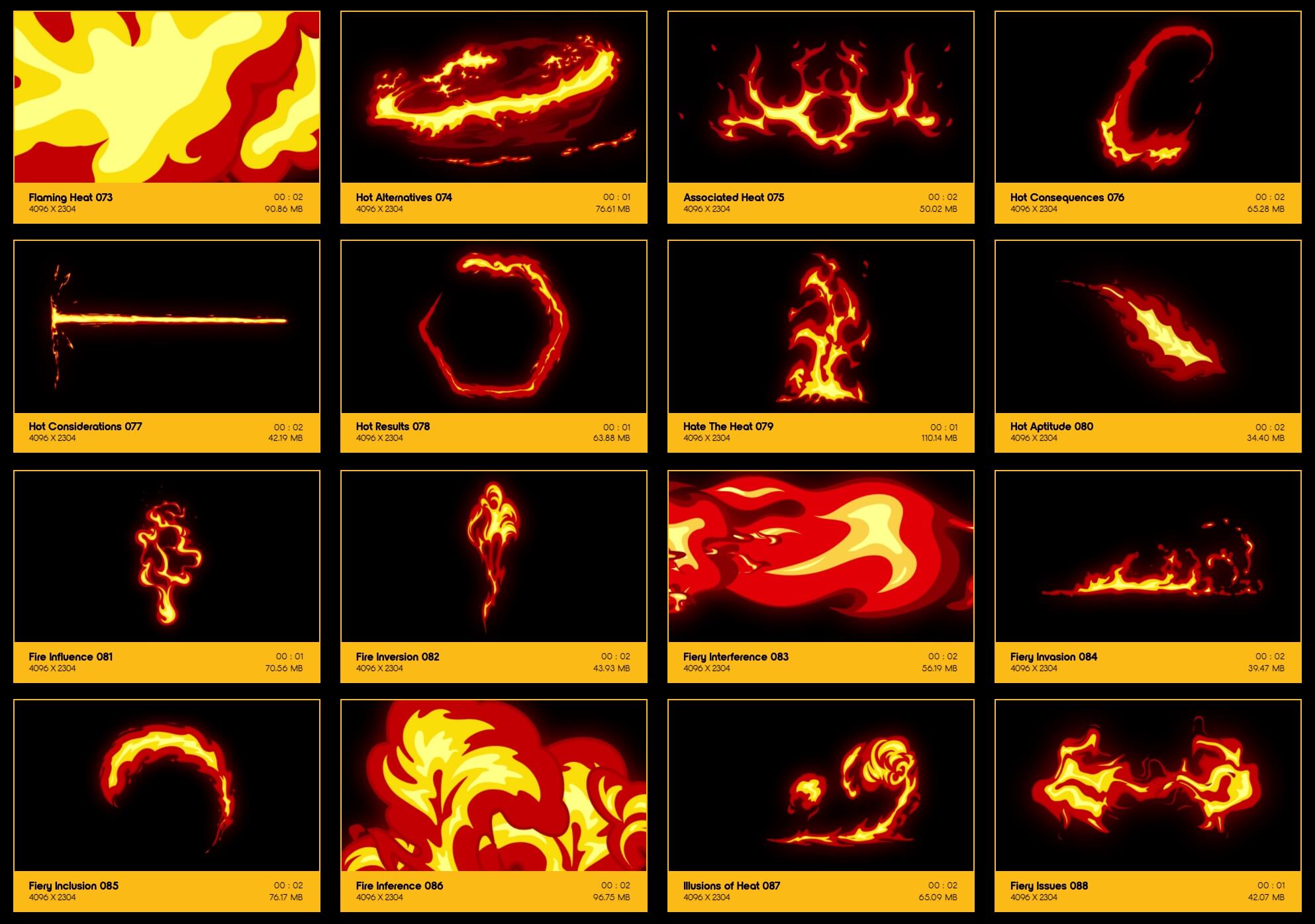 BusyBoxx 152个二维动漫卡通火焰燃烧MG动画有透明通道4K视频素材 Comic Fire FX 影视音频 第4张