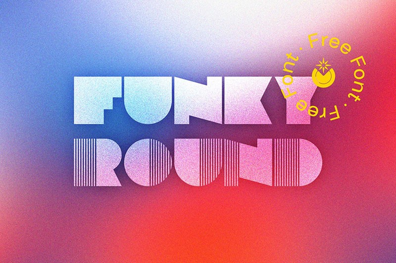 Funky Round 复古块面英文字体，免费可商用 , 第1张