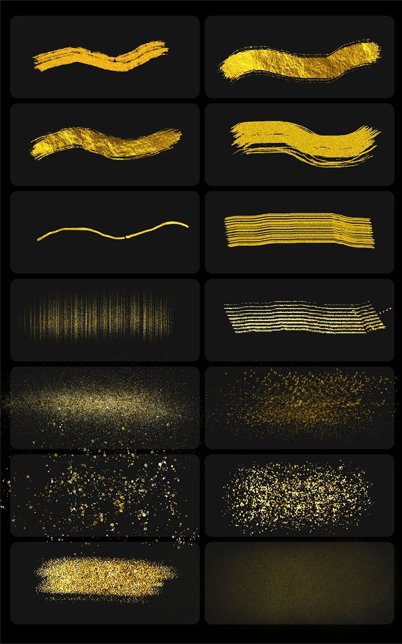 52个金箔金线PS笔刷 , 第3张