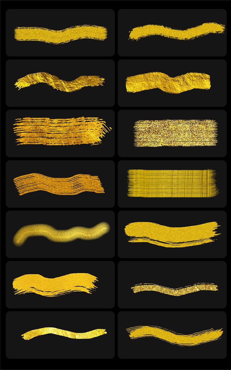 52个金箔金线PS笔刷 , 第4张