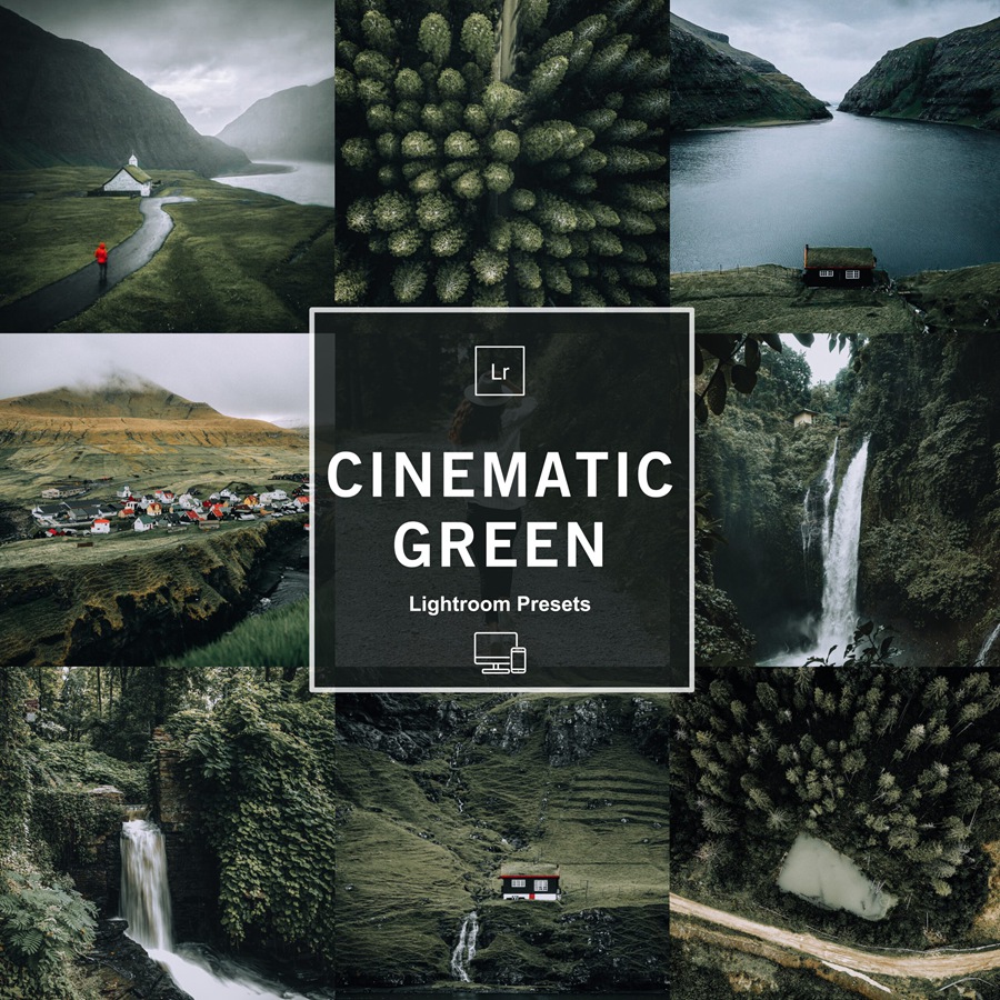 LR/PS预设-旅行自然摄影绿色调无人机电影LR预设 MePresets-Cinematic Green Presets 插件预设 第1张