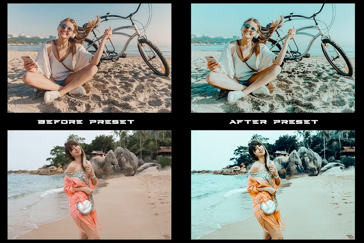 海滩天堂沿海冲浪旅拍摄影后期调色Lightroom预设 Beach Style 4 Lightroom Presets für Mobilgeräte und Desktops , 第2张