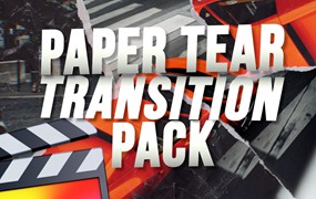 FCPX插件：30组纸张撕裂视频转场过渡预设+音效 RN Paper Tear V2 Transitions