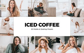 温馨舒适米色怀旧摄影后期Lightroom预设及电影调色LUT预设 20 Iced Coffee Lightroom Presets & LUTs