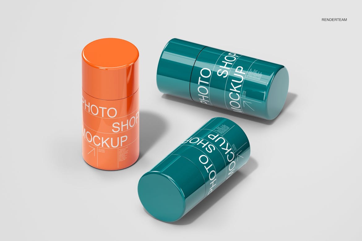 5款极简化妆品护肤品塑料瓶包装瓶设计效果图PSD样机套装Cosmetic Bottle Mockup Set , 第2张