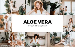 干净明亮芦荟柔和摄影后期Lightroom预设及电影调色LUT预设 20 Aloe Vera Lightroom Presets & LUTs