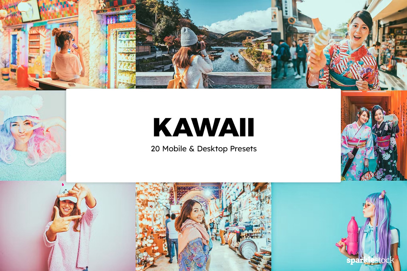 可爱柔和卡哇伊艺术摄影后期Lightroom预设及电影调色LUT预设 20 Kawaii Lightroom Presets und -LUTs 插件预设 第1张