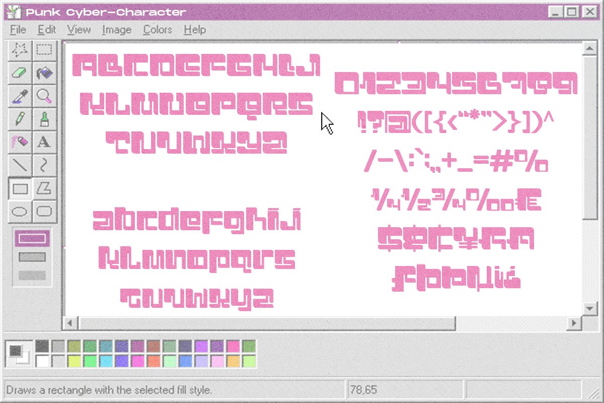 潮流Y2K千禧年亚文化赛博朋克复古氛围英文装饰字体 Punk Cyber - Y2K Family Fonts 设计素材 第8张