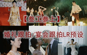 抖音小红书网红摄影师【叁工参上】婚礼跟拍/宴会跟拍LR预设 胶片预设合集 电脑版ps/lr预设配置文件滤镜附教程