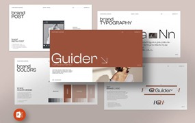 现代简约企业品牌营销策划图文排版设计Keynote+ppt模版 Guider Brand Guidelines Keynote+PowerPoint Template