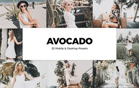 时尚牛油果绿旅拍摄影后期Lightroom预设及电影调色LUT预设 20 Avocado Lightroom Presets & LUTs