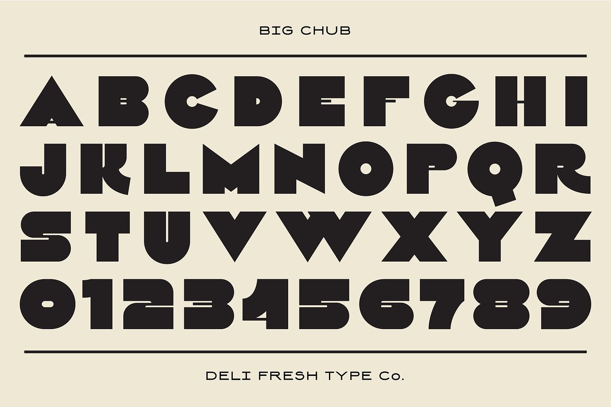 老式意大利复古广告海报超粗几何英文装饰字体 Big Chub: An Old School Italian Font 设计素材 第2张