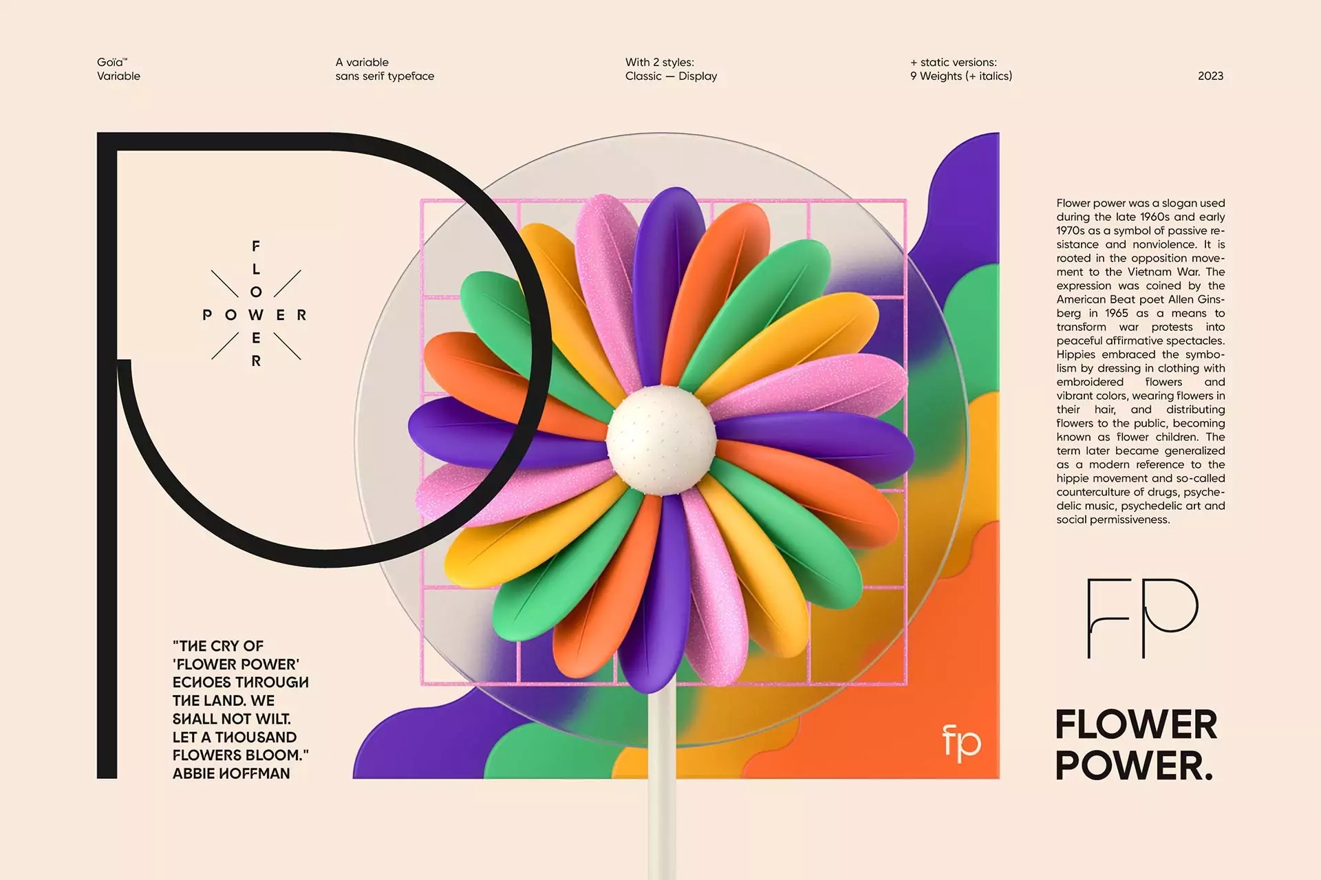 现代独特可变几何风创意海报标题设计无衬线英文字体系列 Goia Variable Typeface 设计素材 第4张